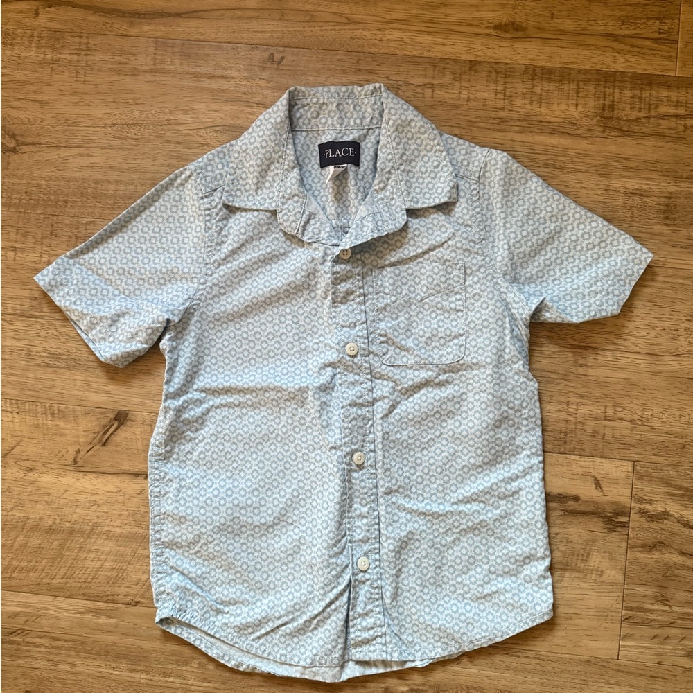 PLACE Light Blue Patterned Kids Shirt